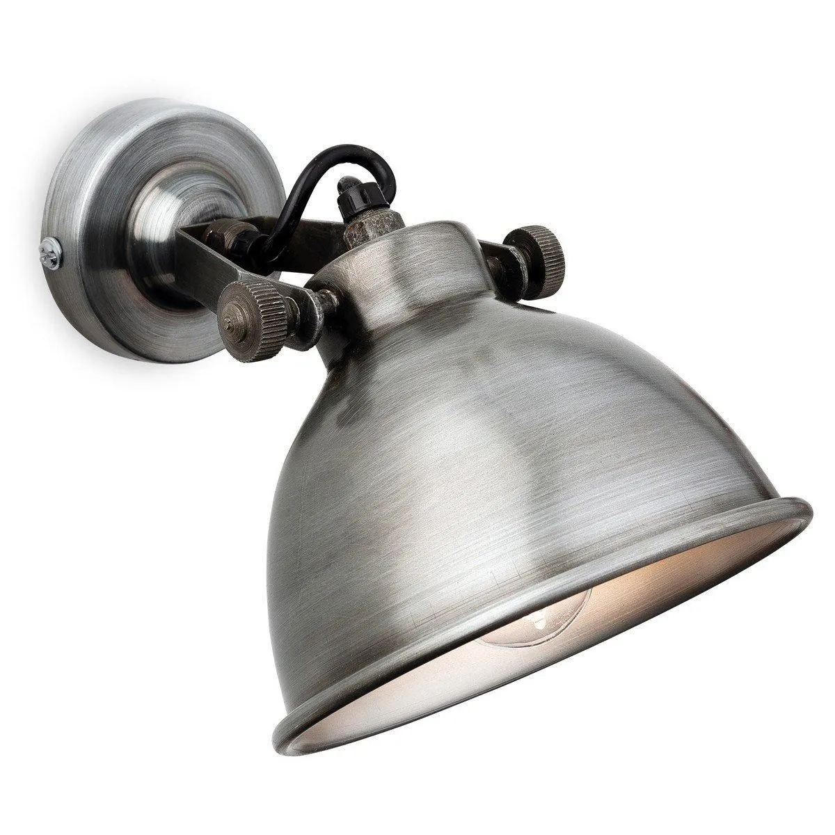 Netlighting Mantis 1 Light Indoor Dome Wall Light Antique Silver E14