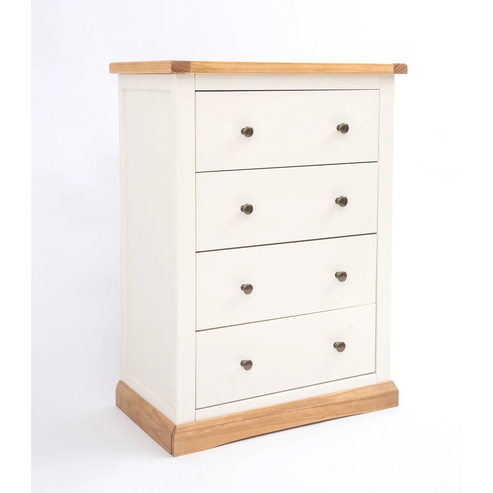 Cabinet Bits Trevi 4 Drawer Chest of Drawers Brass Knob in Off-White 2