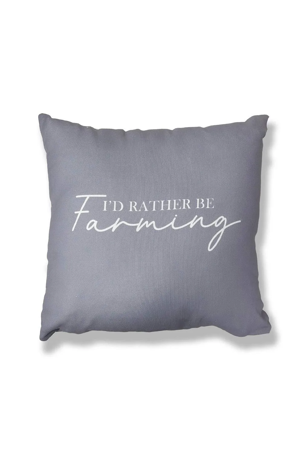 Martex Filled Cushion 100% Polyester - 45 x 45cm - I'd rather be farming in Grey