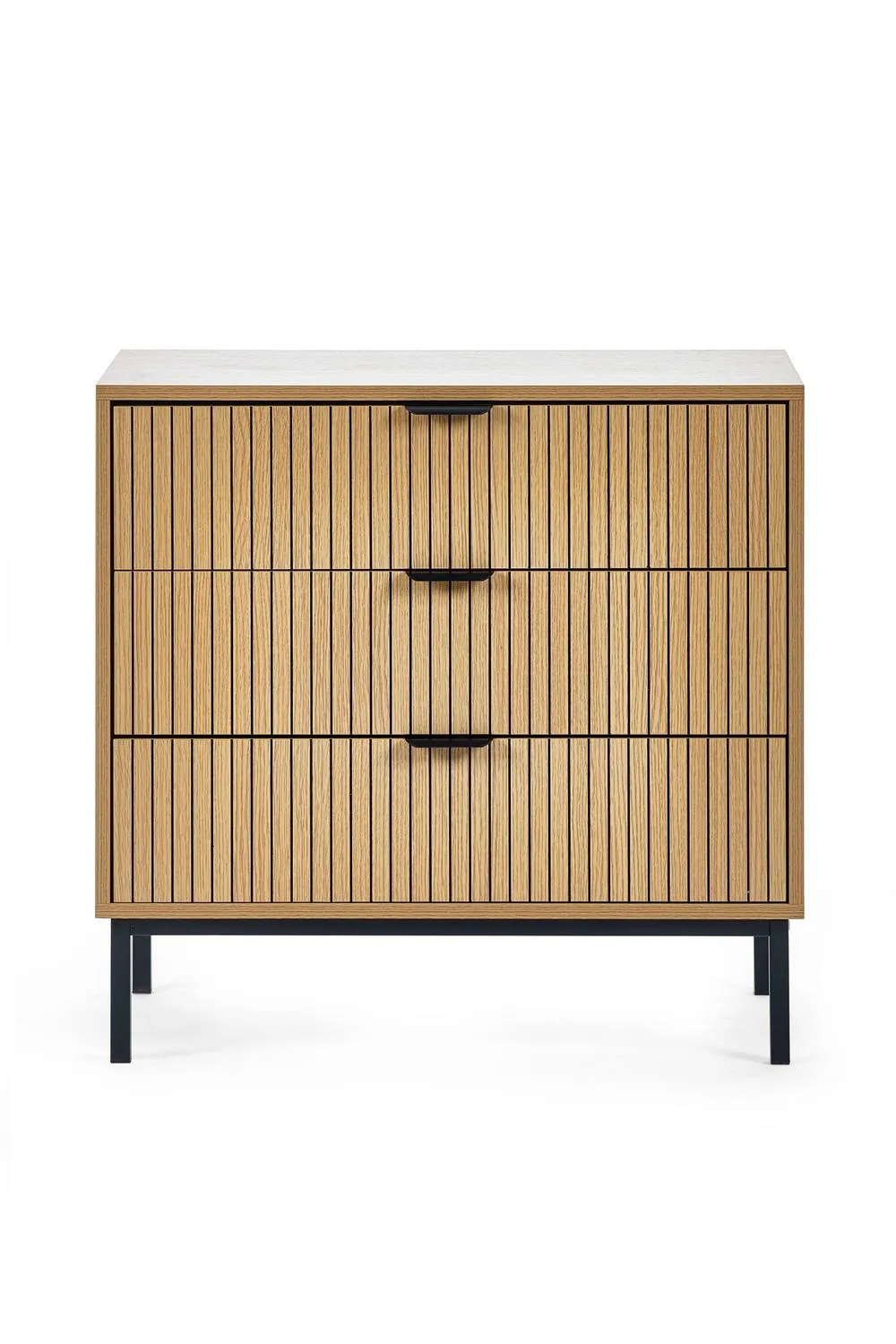Julian Bowen Sia Fluted 3 Drawer Chest in Light Oak 4
