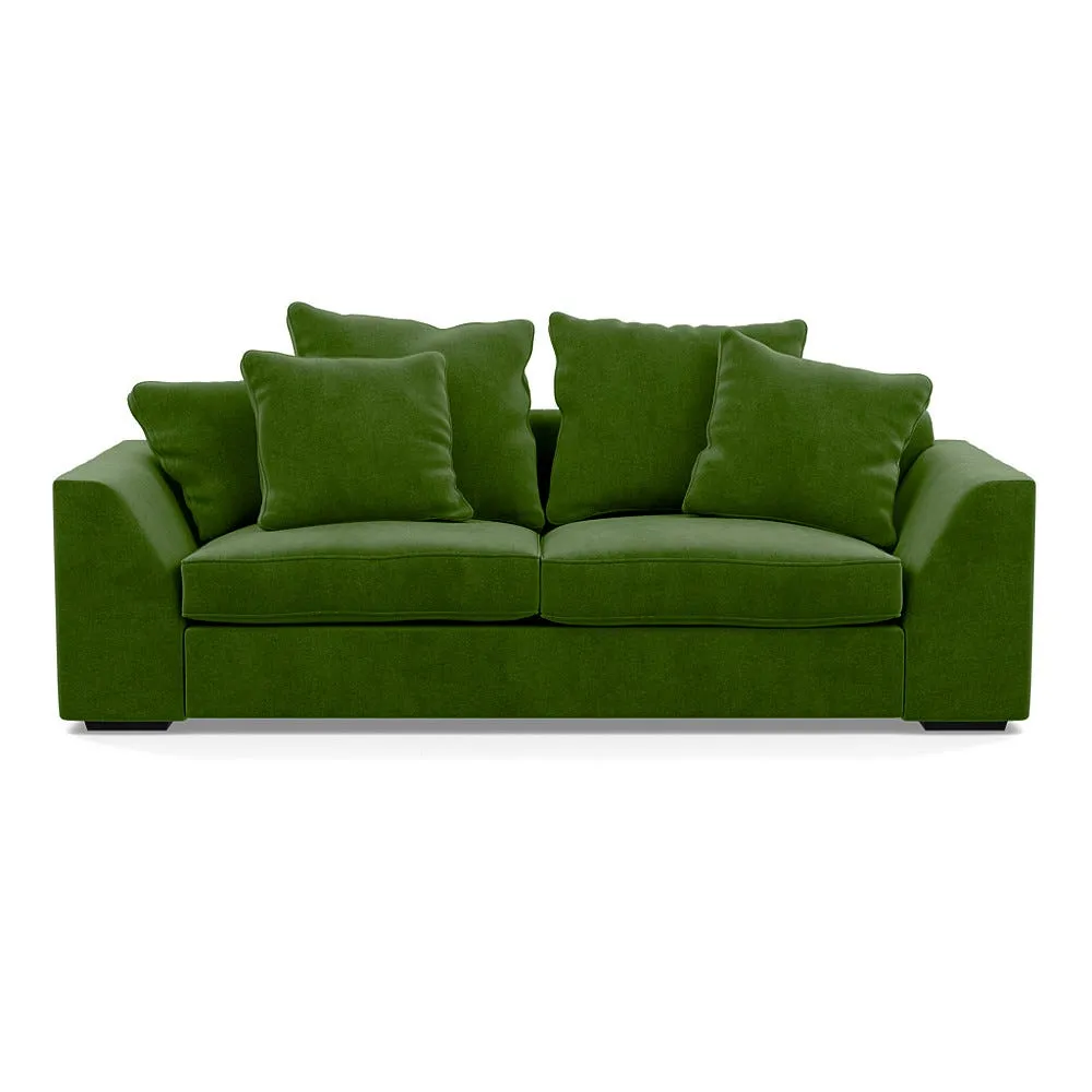 Heal's Cumulus 4 Seater Sofa Smart Luxe Velvet Grass Black Feet 1