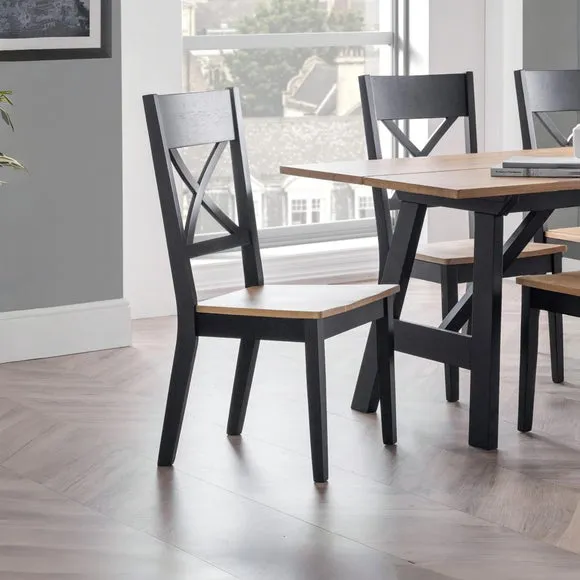 Hockley Set of 2 Dining Chairs, Black