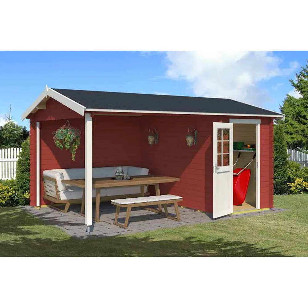 Lasita Maja Ltd Wibo 300-Log Cabin, Garden Room, Home Office - L465xW337.8xH245.1 cm in Light Tan 4