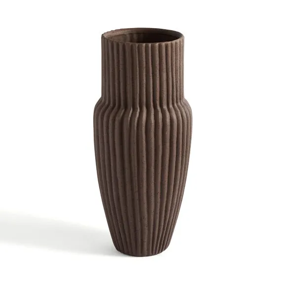 Ribbed Stone Vase 3