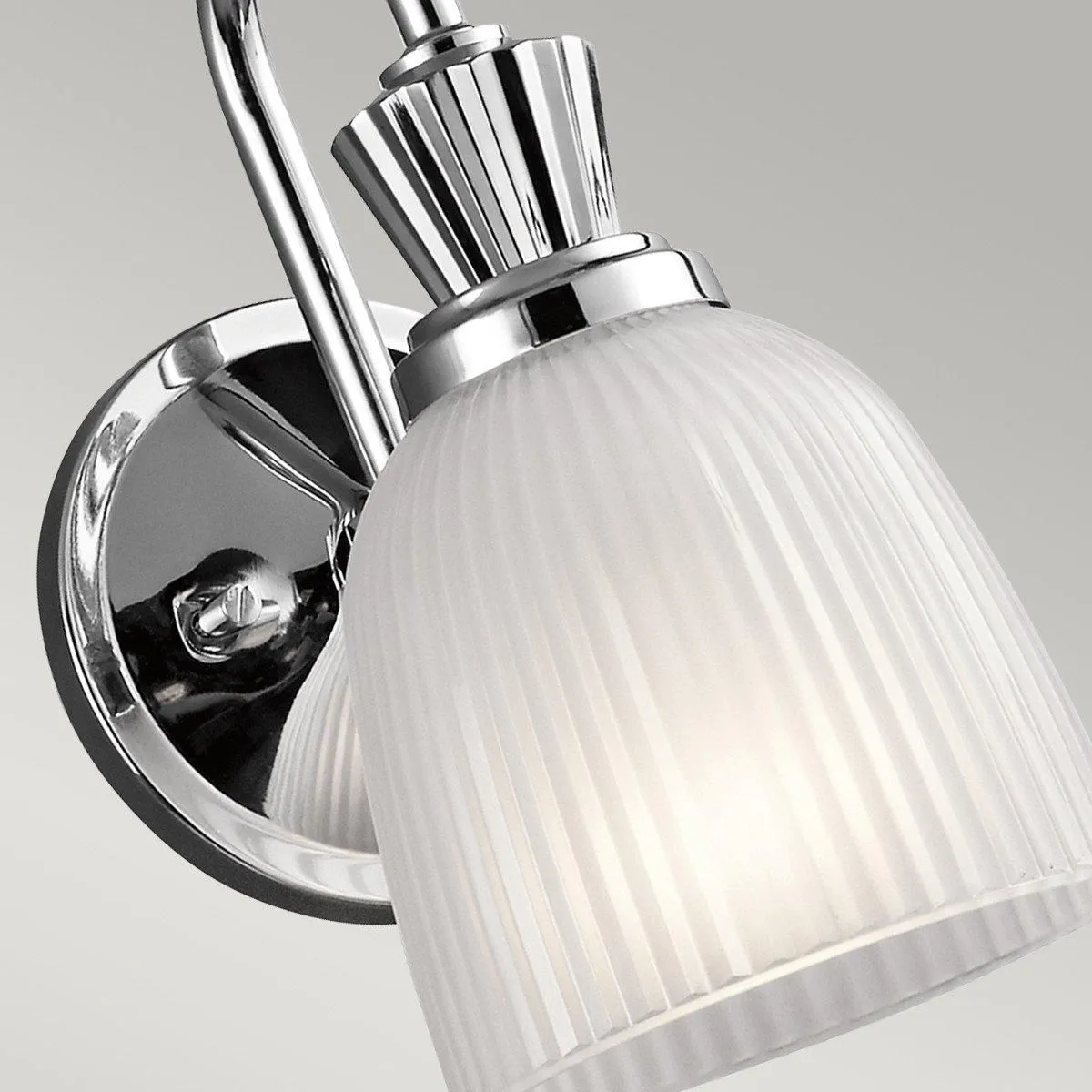 Netlighting Cora 1 Light Bathroom Wall Light Polished Chrome IP44 G9 in Grey 4