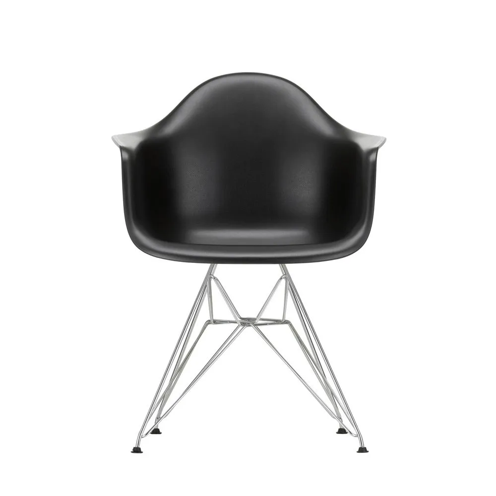 Vitra Eames DAR Armchair New Height Deep Black Chrome Base 1
