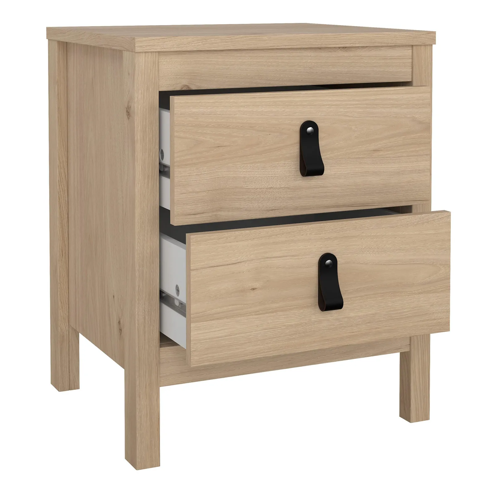 Furniture To Go Barcelona Bedside Table 2 Drawers in Jackson Hickory Oak in Light Oak 5
