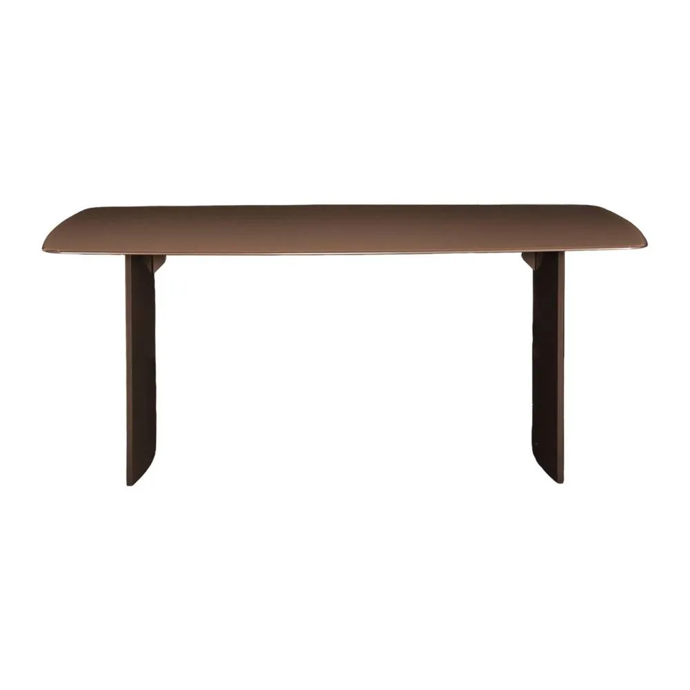 sweeek Dining table with tempered glass top, sandblasted finish, seats 8 in Brown 3