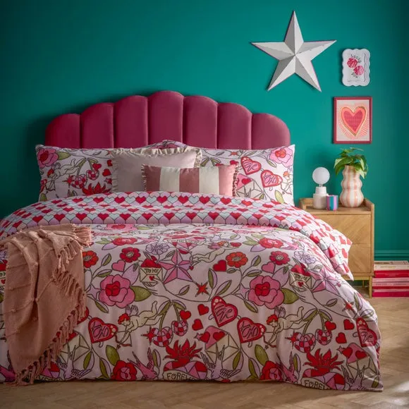Glass Heart Polycotton Duvet Cover & Pillowcase Set 1