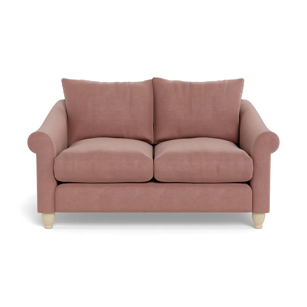 Heal's Devon 2 Seater Smart Luxe Velvet Dusky Pink Natural Beech Feet