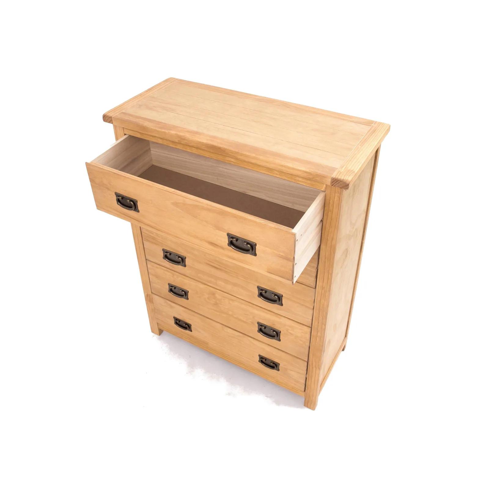 Cabinet Bits Lugo 5 Drawer Chest of Drawers Bras Drop Handle in Light Brown 4