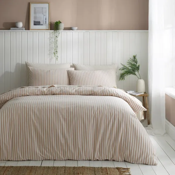 Portloe Stripe 100% Cotton Duvet Cover & Pillowcase Set