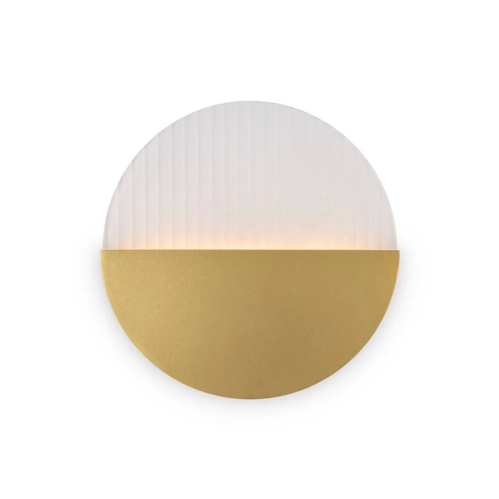 Netlighting Jupiter Modern Integrated LED Wall Lamp Brass 3000K 200lm White Shade in Gold