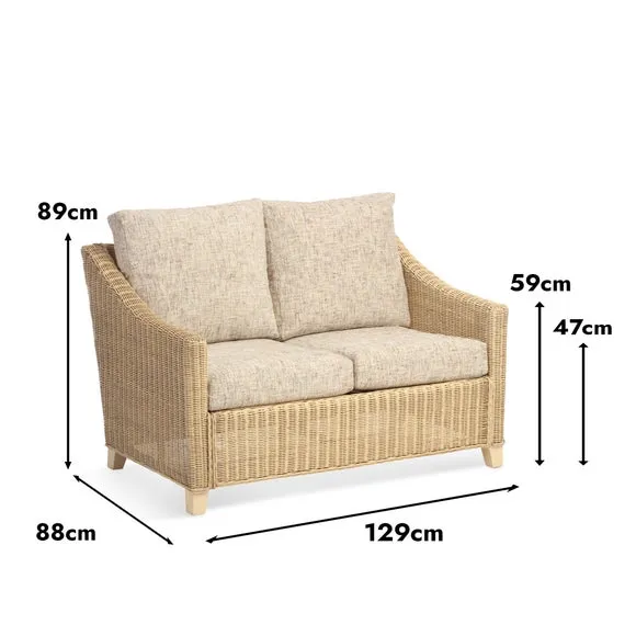 Desser Dijon Rattan Athena Stripe 2 Seater Sofa & 2 Chairs Set 5