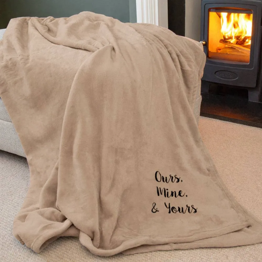Duncan Stewart Personalised Ultra Soft Blanket Throw in Natural