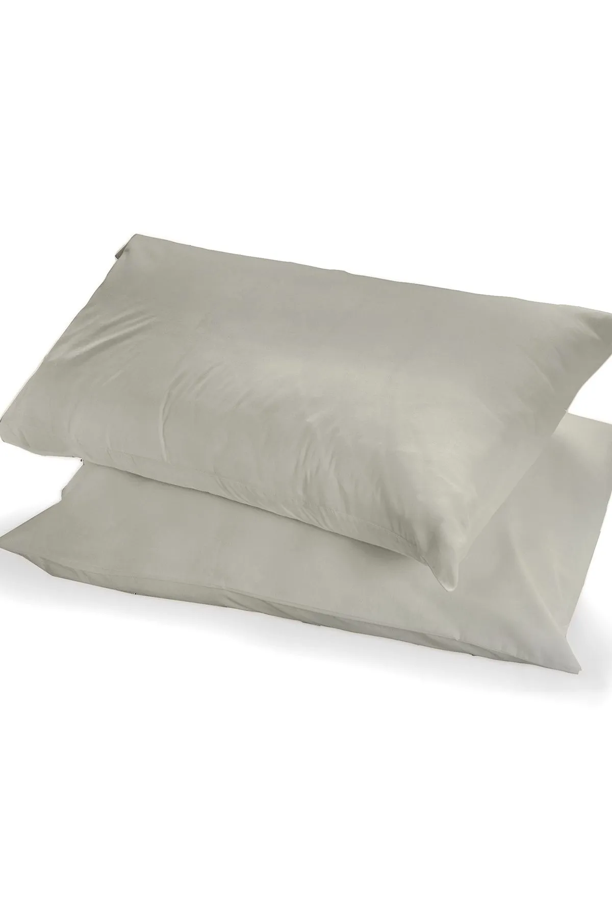 Appletree 'Premium 200TC Plain Dye' Hotel Quality 100% Percale Cotton Housewife Pillowcases (Pair) in Silver 2