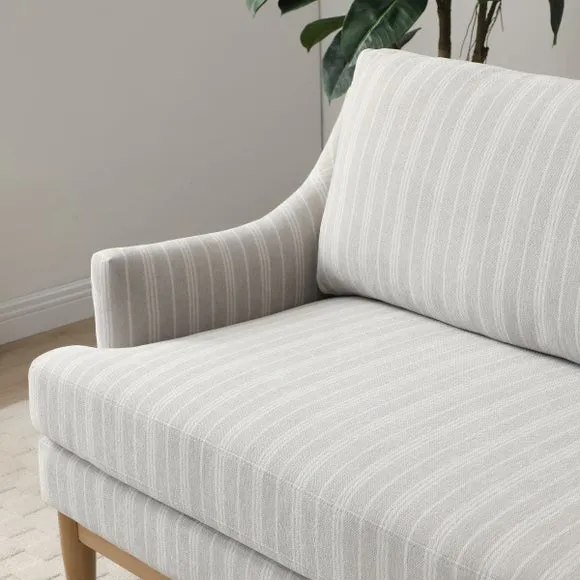 Zella Natural Striped Chenille 2 Seater Sofa 3