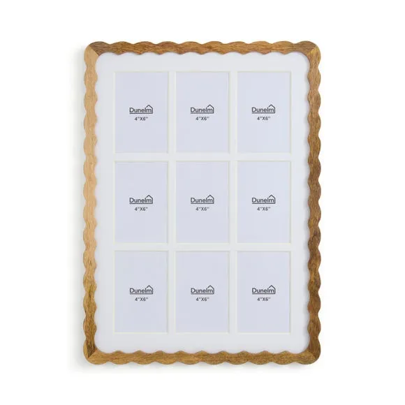 Mango Wood Wiggle 9 Aperture Multi Photo Frame 2