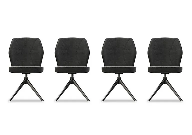 Julio Set of 4 Swivel Dining Chairs - Anthracite