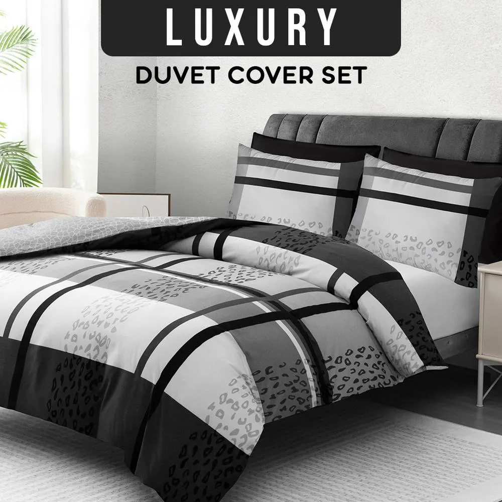 Pamposh Premium Brushed Microfibre Duvet Cover Set in Grey