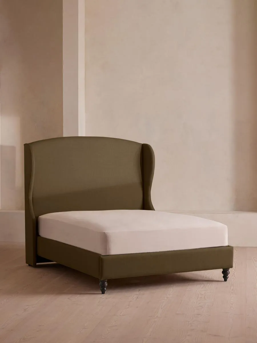 Rivas Bed, Super King, Linen, Olive