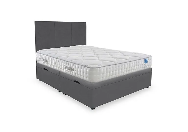 Memory Luxe Side Lift Ottoman Divan Set - Small Double - Plush Dark Grey