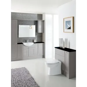 Duarti By Calypso Highwood 400mm Floor Reaching Full Depth Toilet Unit - Fossil Grey 2