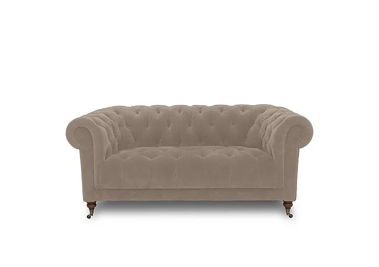 Columbus Fabric 2 Seater Sofa with Castors - Manhattan Nutmeg