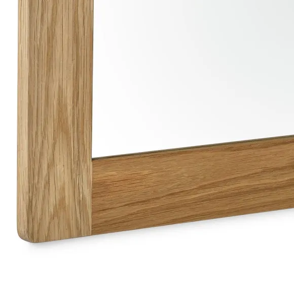 Mallory Oak Framed Rectangle Wall Mirror 2