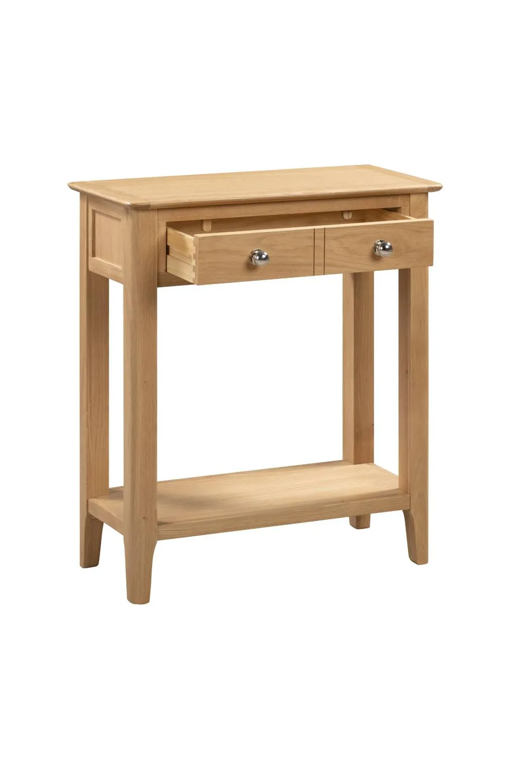 Julian Bowen Cotswold 2 Drawer Console Table with Shelf in Light Oak 3