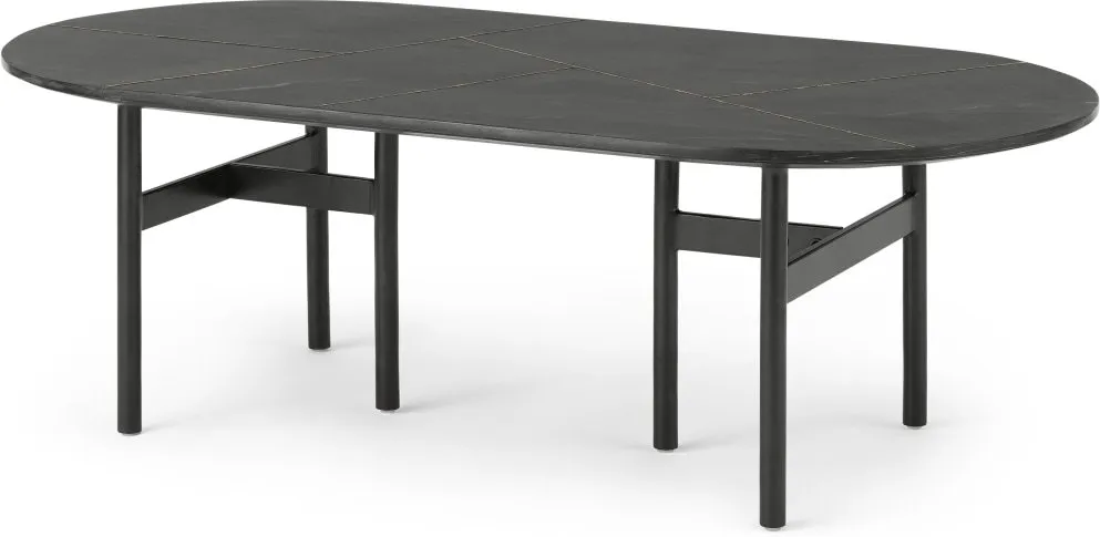 Tanaro Coffee Table, Black Marble and Brass