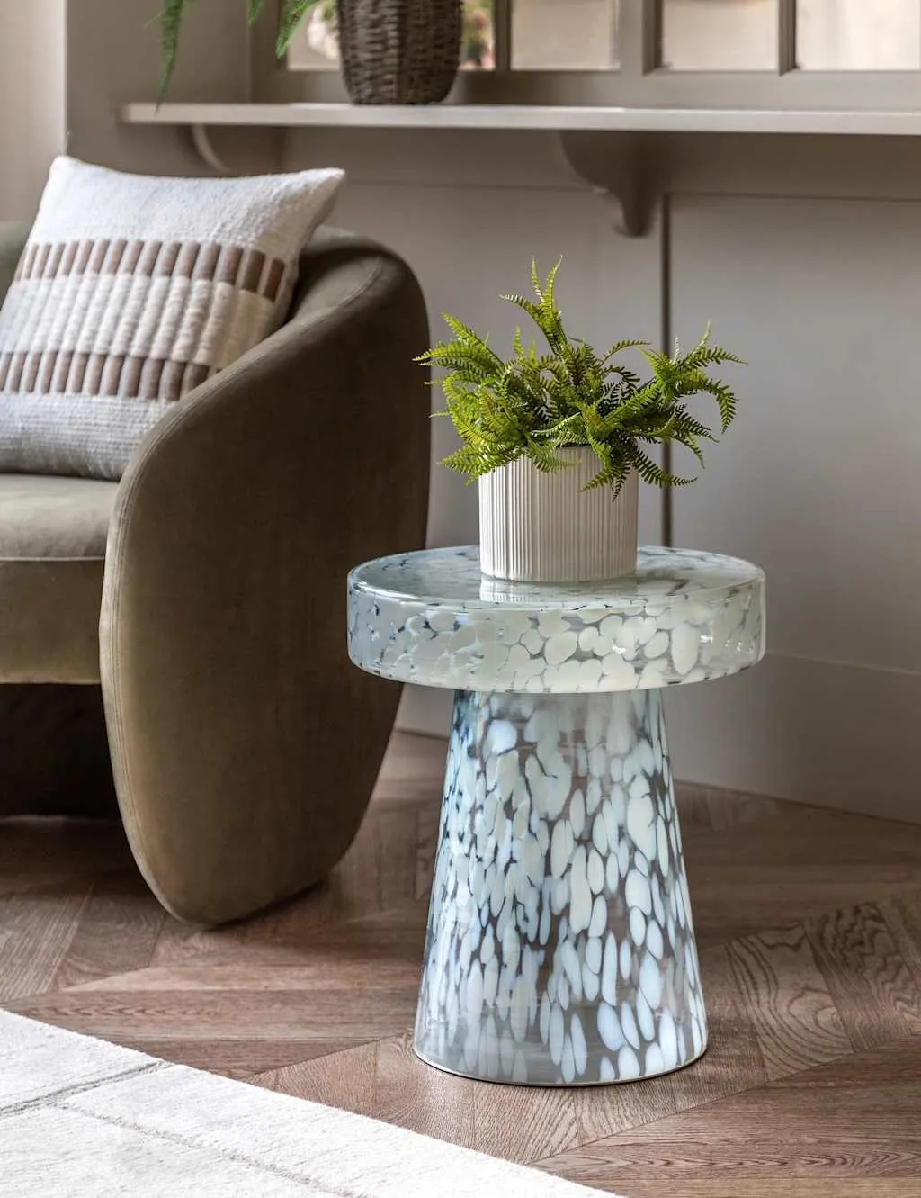 Gallery Direct Murano Glass Round Side Table White