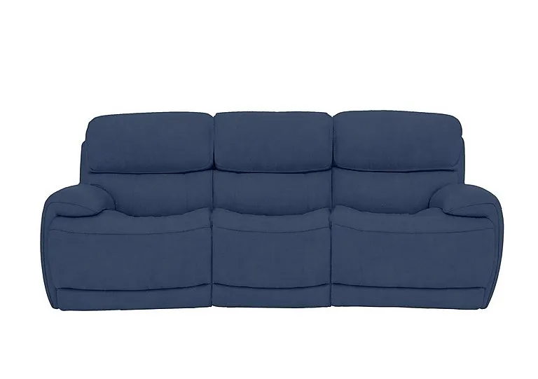 Rocco 3 Seater Fabric Power Rocker Sofa with Headrests - Blue