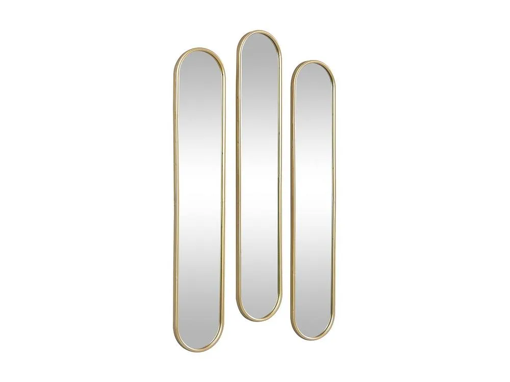 Vente-unique Set Of 3 Oval Metal Mirrors - L23 X H120 Cm - Gold - JAYLEN 5