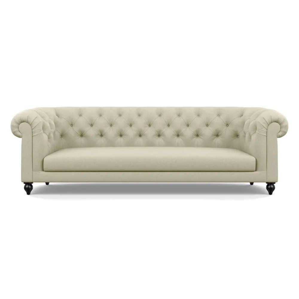 Heal's Fitzrovia 4 Seater Sofa Cotton Grain Black Feet