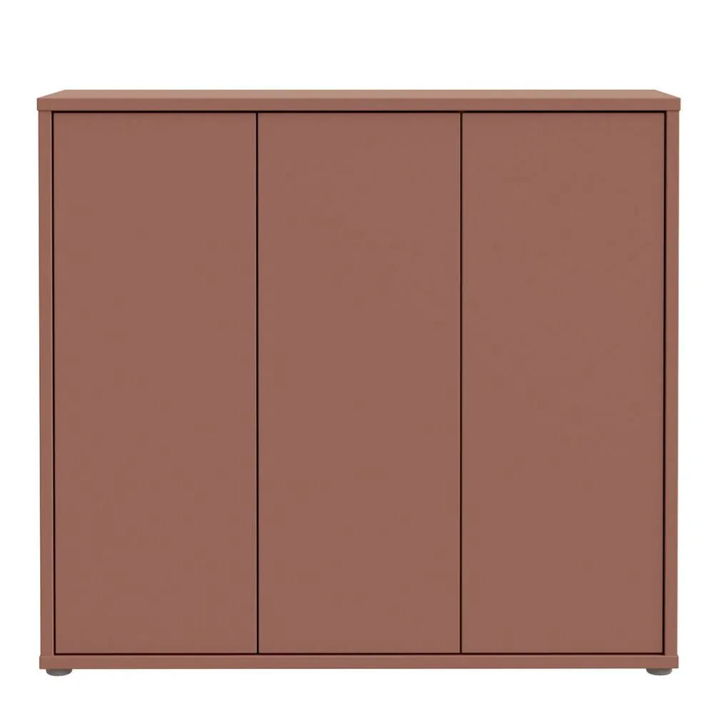 Furniture To Go Alice Springs Shoe Cabinet with 3 Doors Push-to-Open in Terracotta 3