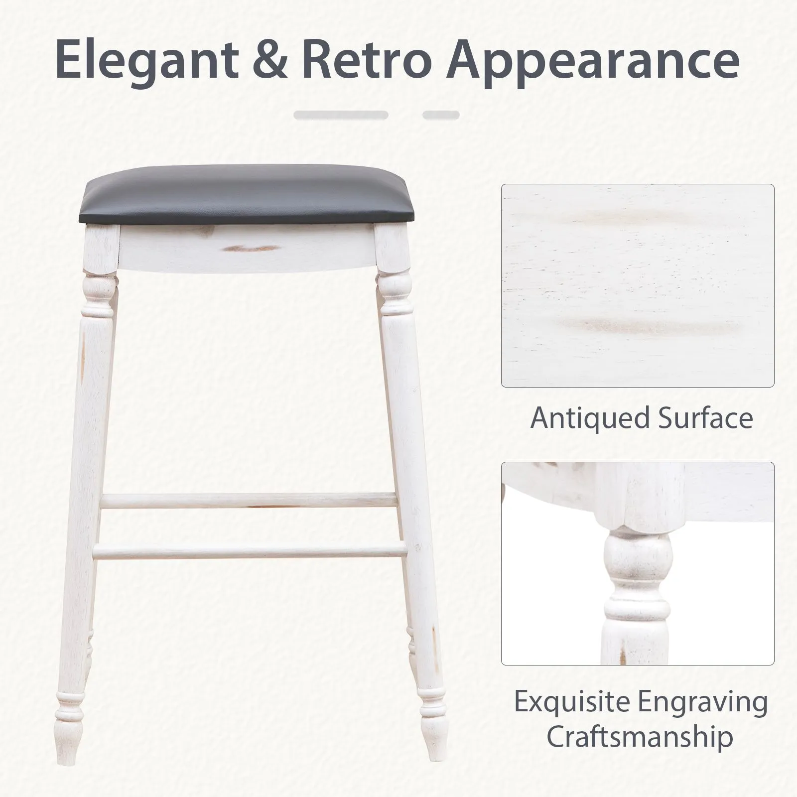 Costway Set of 2 Bar Stools Dining Counter Height Chair Modern Upholstered Pub Stool 29" 5