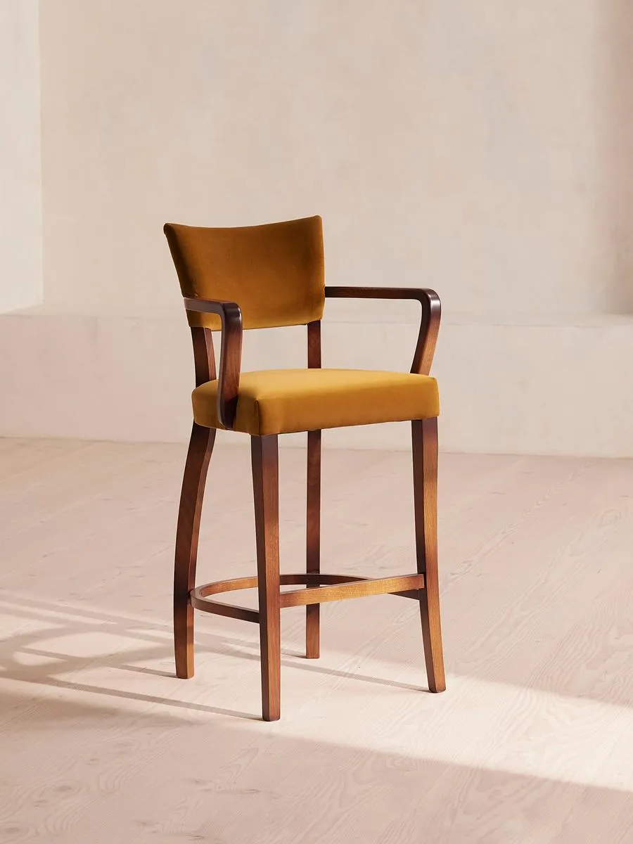 Molina Barstool, Velvet Mustard