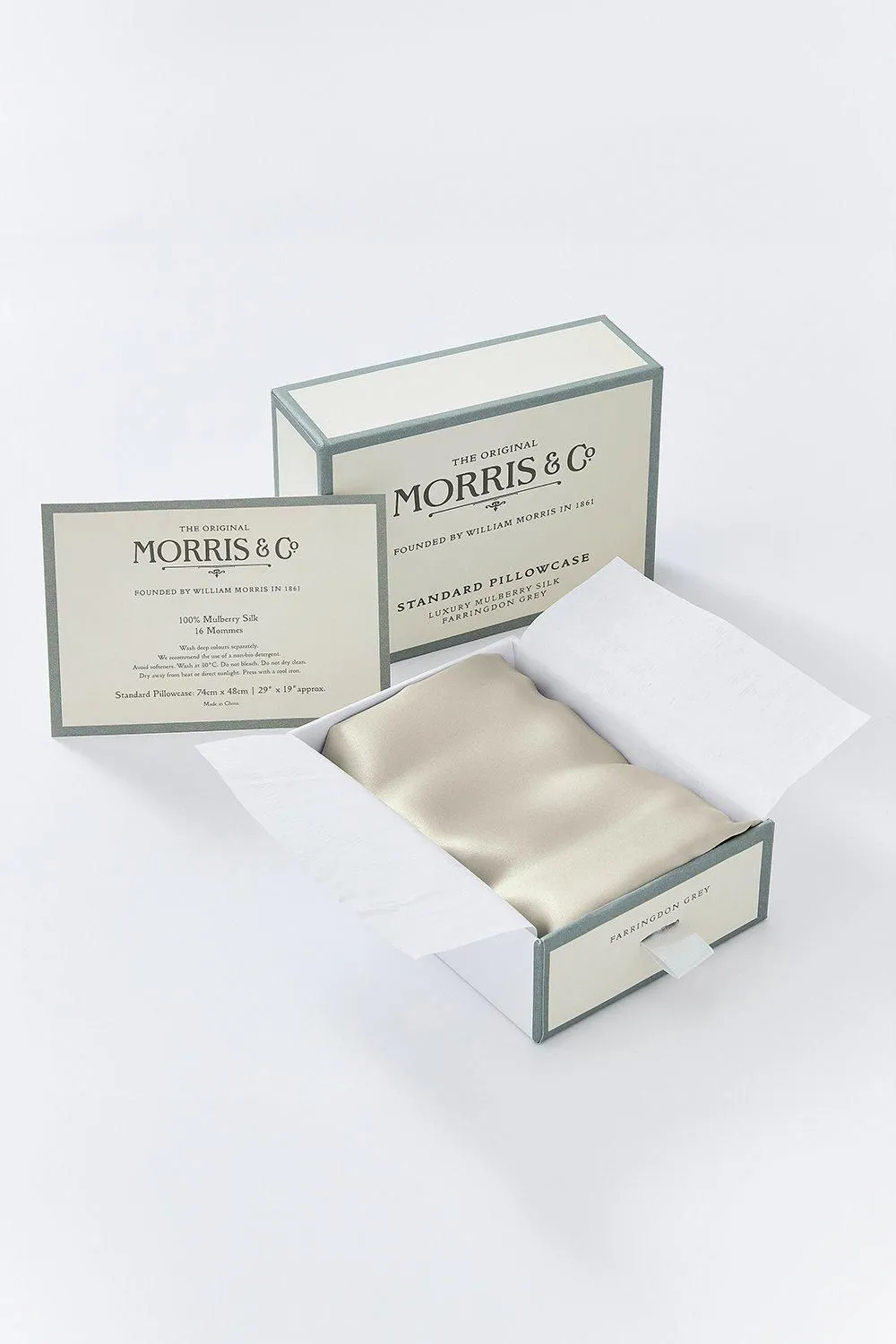 Morris & Co Silk' Standard Pillowcase in Silver 2