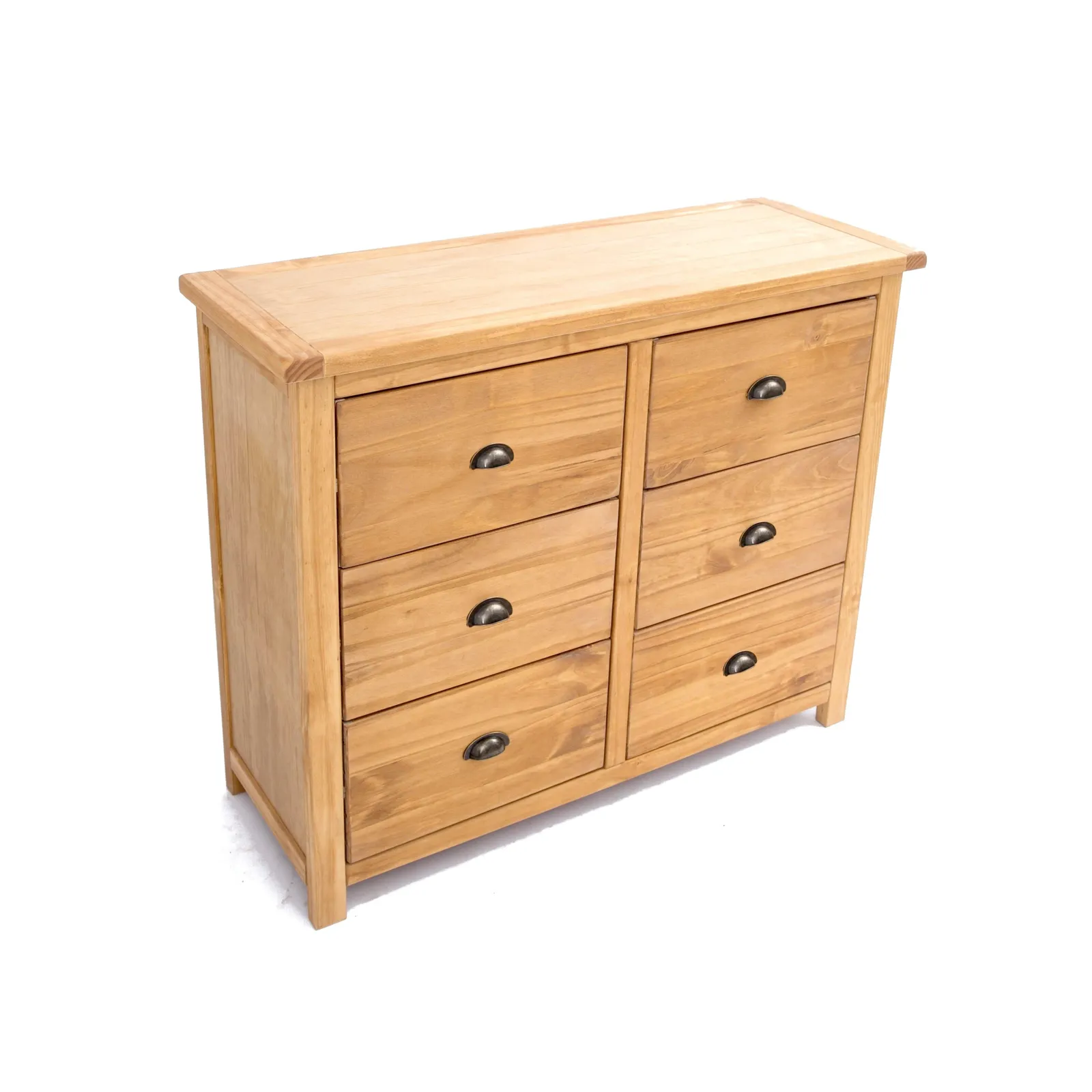 Cabinet Bits Lugo 6 Drawer Chest of Drawers Brass Cup Handle in Light Brown 3