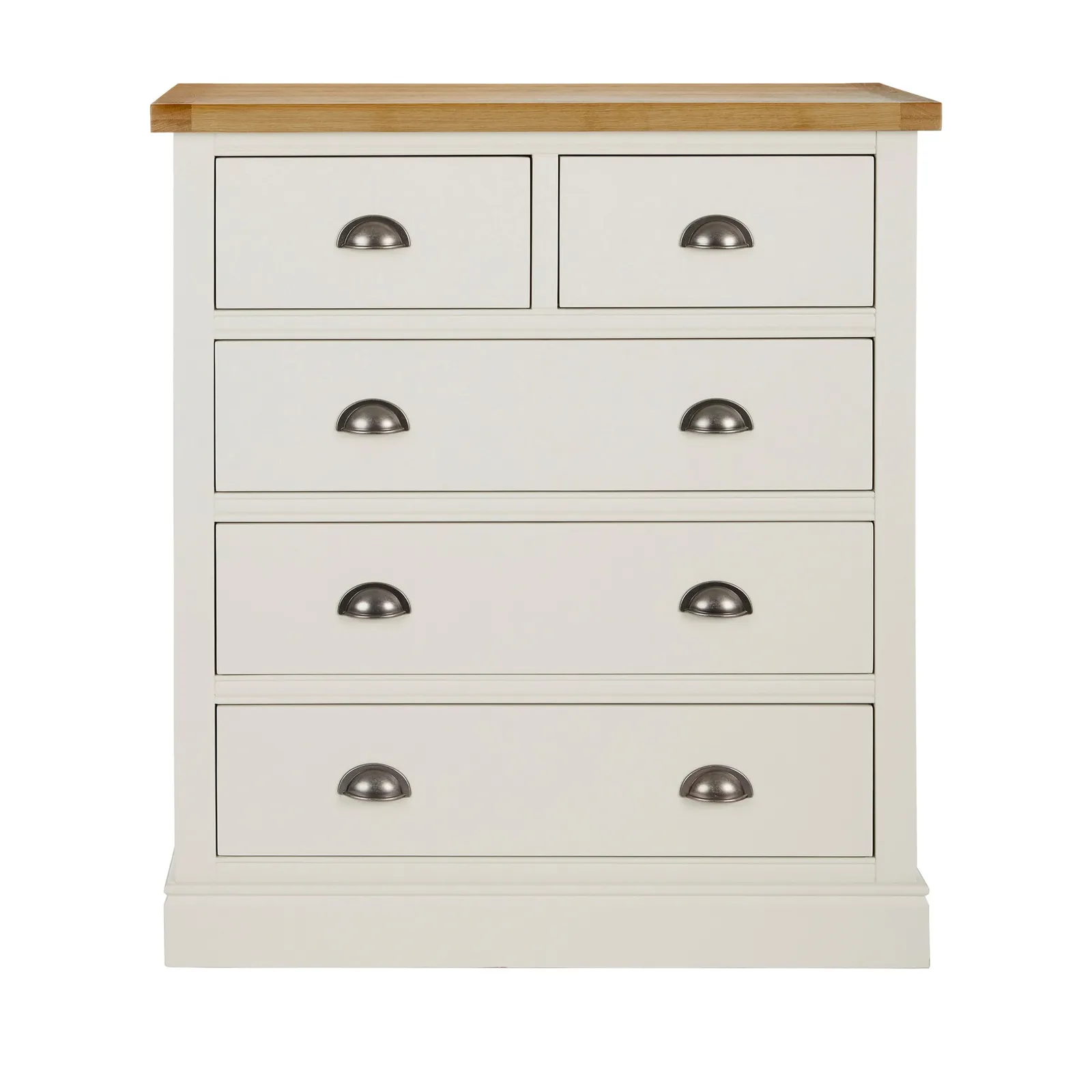 Compton Ivory 5 Drawer Chest Cream and Brown