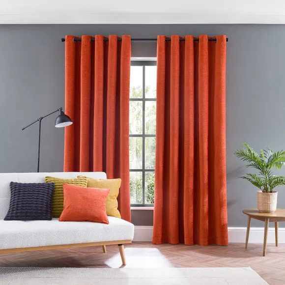 Genoa Chenille Blackout Eyelet Curtains 2