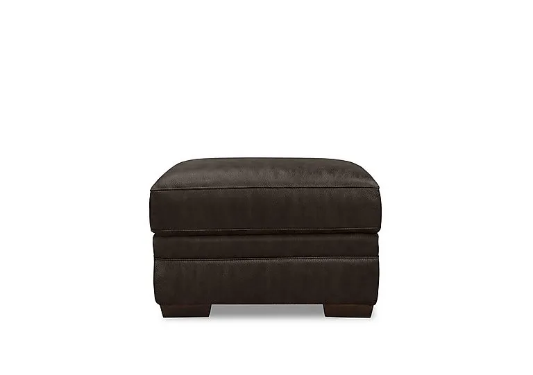 Aspen Rectangular Leather Footstool - Living Room Furniture