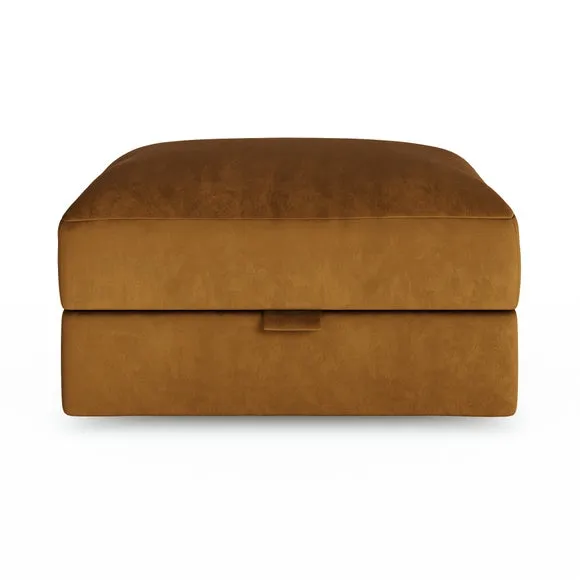 Hattie Matte Plush Velvet Storage Footstool 5