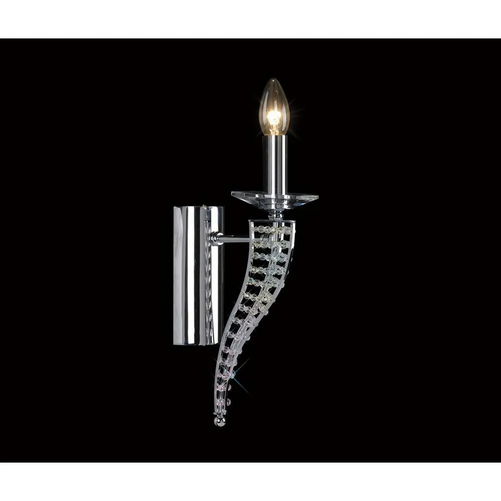 Netlighting Santo Wall Lamp E14 Polished ChromeCrystal in Grey 2