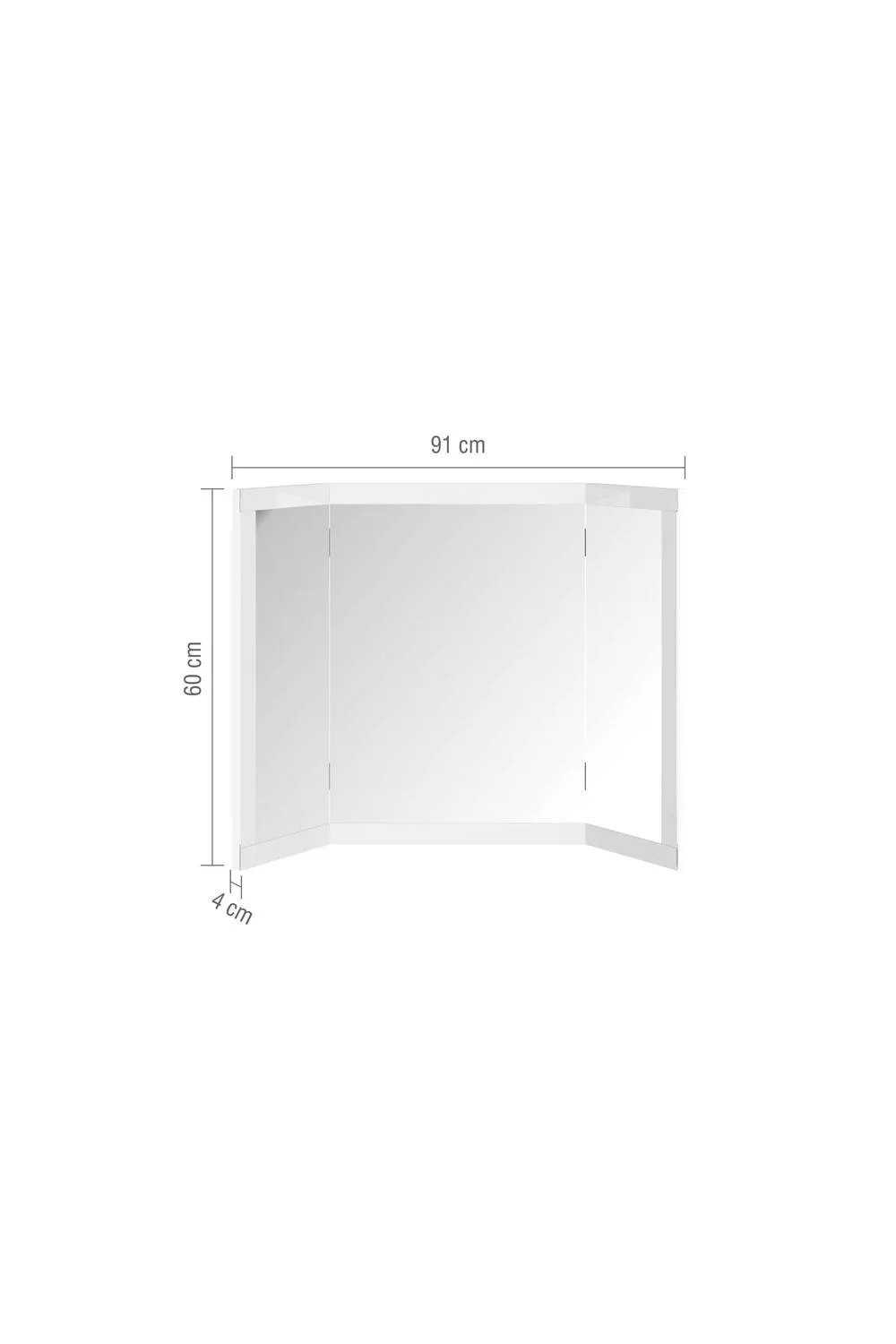 Birlea Liberty Dressing Table Mirror Only White Glass 5