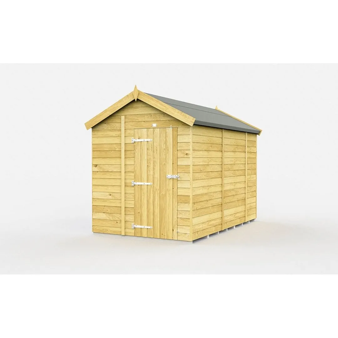 Buttercup Farm 6 x 10 Feet Apex Shed - Single Door W/O Window - L302 x W175 x H217 cm in Brown