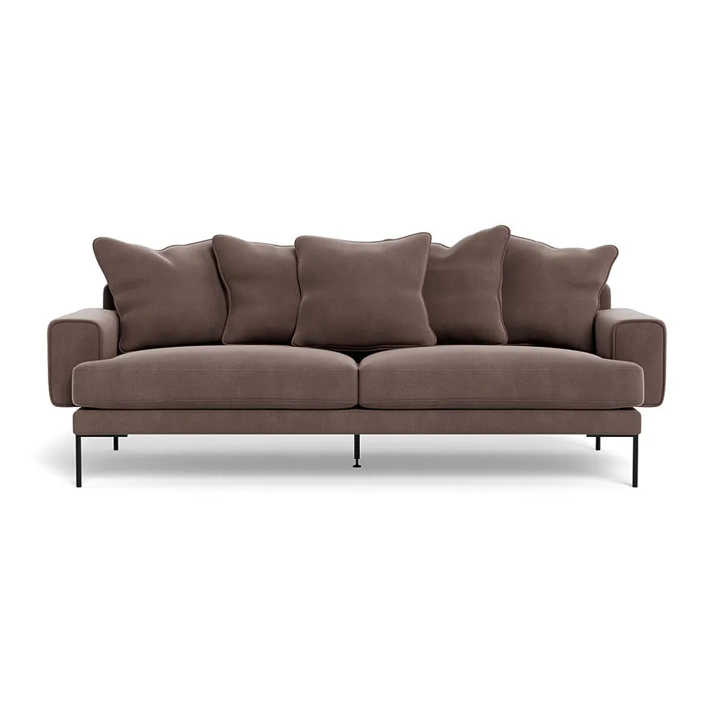Heal's Torrington 4 Seater Sofa Smart Velvet Mouse Black Feet