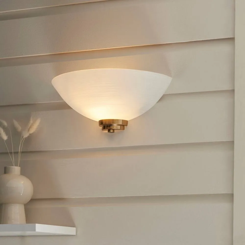 Netlighting Welles Flush Wall Uplighter White Glass 1x E27 2