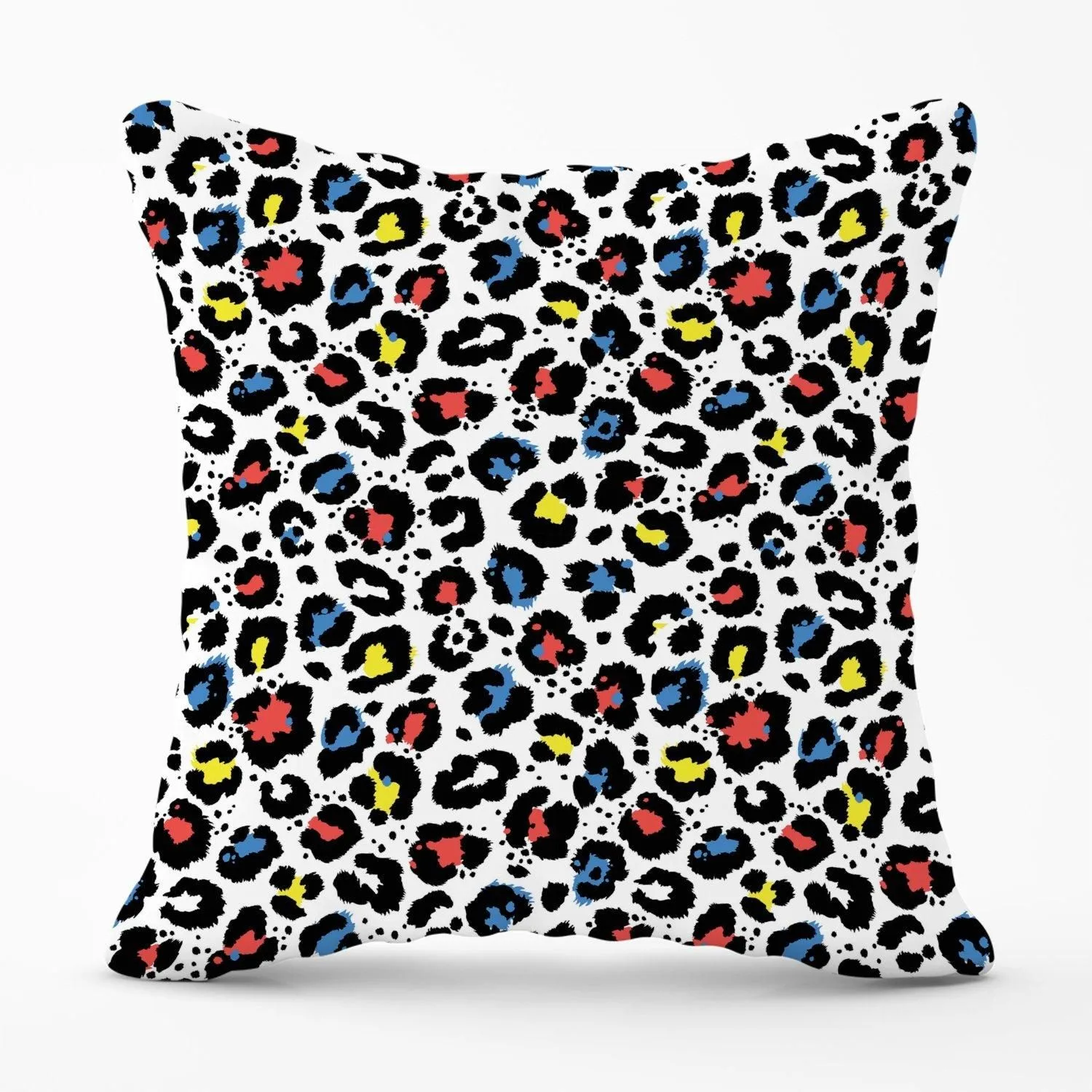 Warren Reed - Designer Coloured Leopard Print Outdoor Cushion in Blue